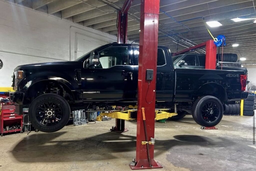 truck on a lift